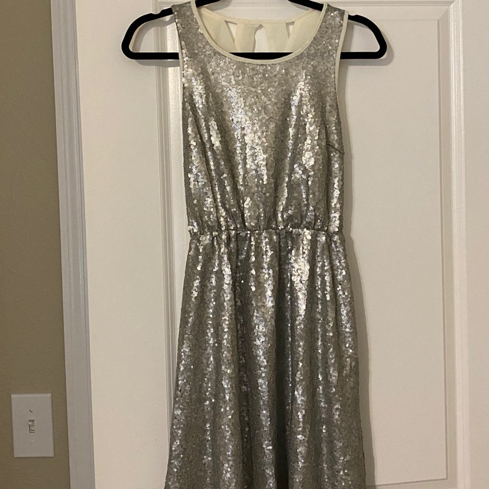 YA Los Angeles Silver Sequined dress